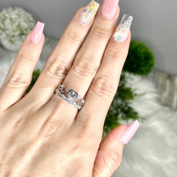 Heart Crown Clear CZ Ring 👑 - Picture 3 of 5